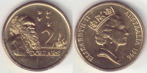 1996 Australia $2 (Aboriginal) chUnc A005224